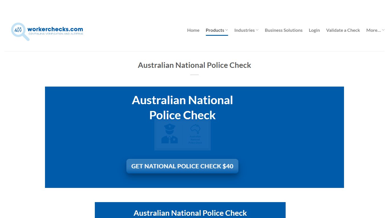 $40 Australian National Police Check | Worker Checks